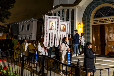 Хресний хід, Літургія і освячення великодних кошиків