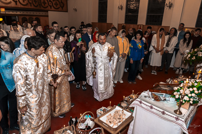 Хресний хід, Літургія і освячення великодних кошиків