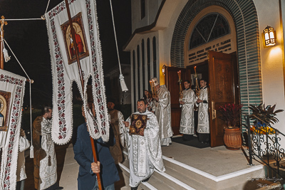 Easter Worship. Paschal procession. Led by His Eminence Archbishop Daniel Zelinsky.