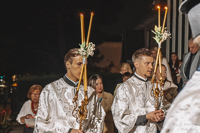 Easter Worship. Paschal procession. Led by His Eminence Archbishop Daniel Zelinsky.