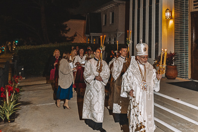Easter Worship. Paschal procession. Led by His Eminence Archbishop Daniel Zelinsky.