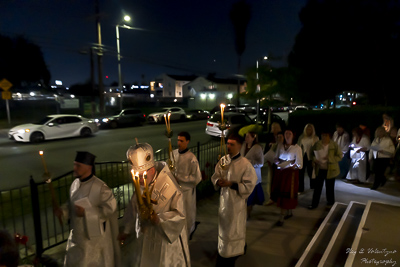 Easter Worship. Paschal procession. Led by His Eminence Archbishop Daniel Zelinsky.