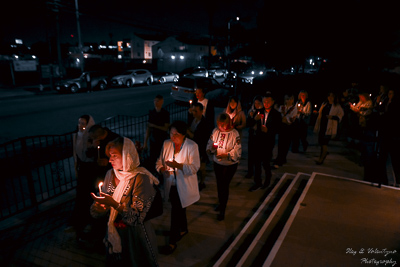 Easter Worship. Paschal procession. Led by His Eminence Archbishop Daniel Zelinsky.