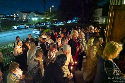 Easter Worship. Paschal procession. Led by His Eminence Archbishop Daniel Zelinsky.