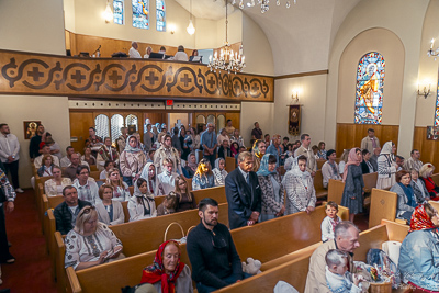 The Bright Resurrection of Christ. † Divine Liturgy. Parish Easter Breakfast. Collective coloring of pysanka.