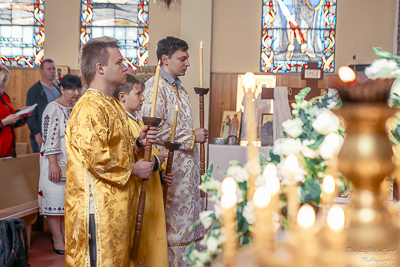 The Bright Resurrection of Christ. † Divine Liturgy. Parish Easter Breakfast. Collective coloring of pysanka.