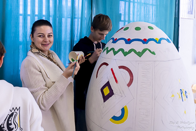 The Bright Resurrection of Christ. † Divine Liturgy. Parish Easter Breakfast. Collective coloring of pysanka.