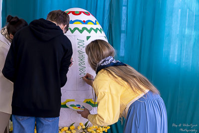 The Bright Resurrection of Christ. † Divine Liturgy. Parish Easter Breakfast. Collective coloring of pysanka.
