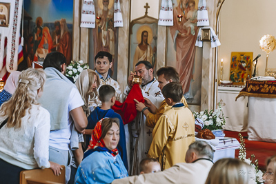 The Bright Resurrection of Christ. † Divine Liturgy. Parish Easter Breakfast. Collective coloring of pysanka.