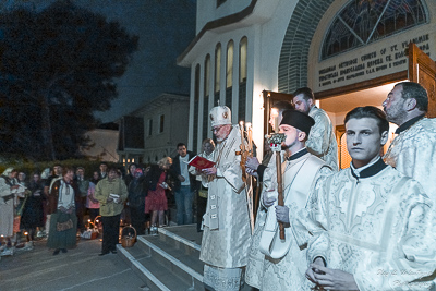 Paschal Matins and Blessing Baskets with His Eminence Archbishop Daniel Zelinsky.