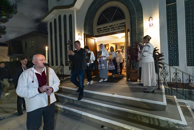 Хресний хід, Літургія і освячення великодних кошиків