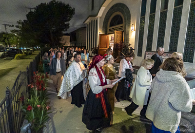 Хресний хід, Літургія і освячення великодних кошиків