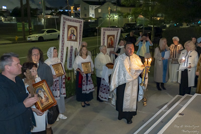 Хресний хід, Літургія і освячення великодних кошиків