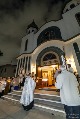 Хресний хід, Літургія і освячення великодних кошиків