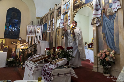 Хресний хід, Літургія і освячення великодних кошиків