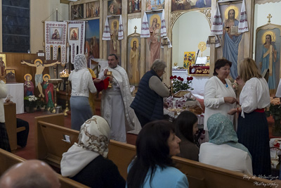 Хресний хід, Літургія і освячення великодних кошиків