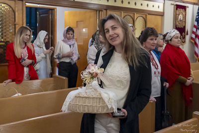 Хресний хід, Літургія і освячення великодних кошиків