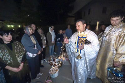Хресний хід, Літургія і освячення великодних кошиків