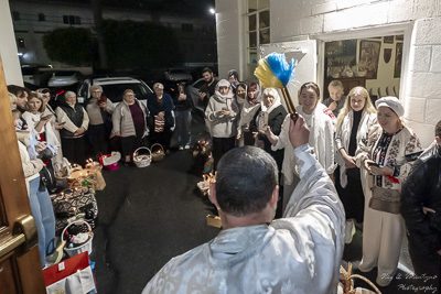 Хресний хід, Літургія і освячення великодних кошиків