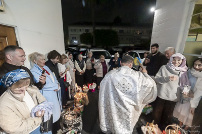 Хресний хід, Літургія і освячення великодних кошиків
