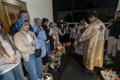 Хресний хід, Літургія і освячення великодних кошиків